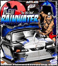 Ken Rainwater Outlaw 10.5 Mustang Wicked Drag Racing T Shirts
