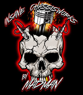 NEW!! Insane Chassis Works Drag Racing Chassis Builders T Shirts