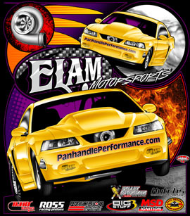 NEW!! Elam Motorsprts 275 Drag Radial Mustang T Shirts