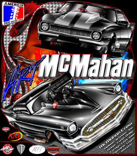 Art Mcmahan 57 Chevy Supercharged Pro Mod Camaro Inculsion Drag Racing T Shirts