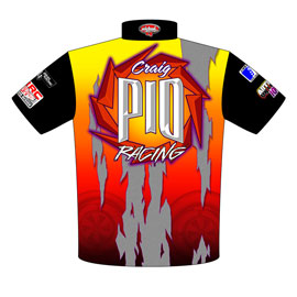 Craig Pio Outlaw 10.5 Turbo Camaro Drag Racing Crew Shirts Rear View