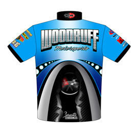 NEW!! Returning Customer Mark Woodruff Outlaw Drag Radial Corvette Pit Crew / Team Shirts Back View