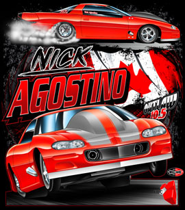 NEW!! Nick Agostino Outlaw 10.5 Camaro Drag Racing T Shirts