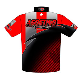NEW!! Nick Agostino Outlaw 10.5 Camaro Drag Racing Crew Shirts Back View