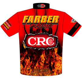 NEW!! Returning Customer Pete Farber ADRL / NHRA CRC Daytona Pro Modified Drag Racing Crew Shirts Back View