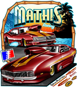 R Mathis Pro Nitrous Outlaw Camaro Pro Mod Drag Racing T Shirts
