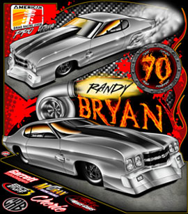 Randy Bryan ADRL Pro Extreme Twin Turbo Chevelle SS Pro Mod Drag Racing T Shirts