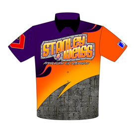 NEW!! Stanley And Weiss Racing ADRL Pro Extreme Pro Modified Drag Racing Team / Crew Shirts Returning Customer Front View