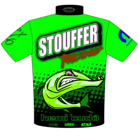 John Stouffer ADRL Pro Extreme Hemi Cuda Pro Mod Crew Shirts Crew Shirts Rear View