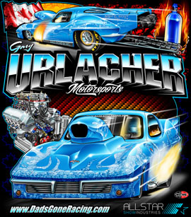 NEW!! Gary Urlacher Pro Nitrous Corvette Pro Modified Drag Racing T Shirts