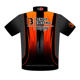 NEW!! Benoit Racing Pro Modified Camaro Drag Racing Crew Shirts Back View