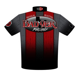 NEW!! Kyle Huettell / Jason Micholok Bad 9er Drag Radial Drag Racing Crew Shirts Back View