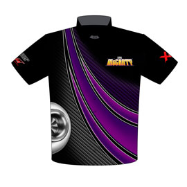 NEW!! Jacky McCarty Outlaw 275 Drag Radial Mustang Drag Racing Crew Shirts Front View