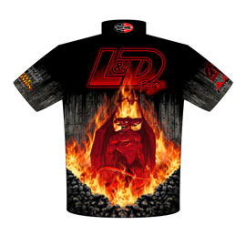 NEW!! Louis Ouimette Big Tire Blown Chevy IIr Drag Racing Team / Crew Shirts Back View