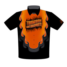 NEW!! AJ Thomson 63 Corvette Top Sportsman Drag Racing Crew Shirts Front View