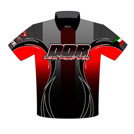 NEW!! Alzabin / DiSomma 67 Shelby PDRA Pro Extreme Pro Modified Drag Racing Crew Shirts Front View