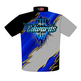 NEW!! Brad Edwards Three Second Drag Radial Drag Racing Team / Crew Shirts Back View