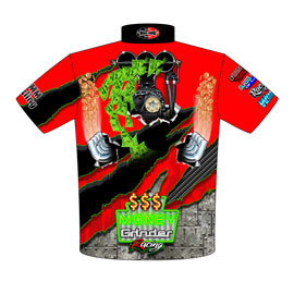 NEW!! Money Grinder Custom Design Drag Racing Crew Shirts Back View