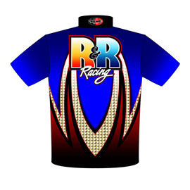 NEW!! R & R Pro Modified Top Dragster Drag Racing Crew Shirts Back View