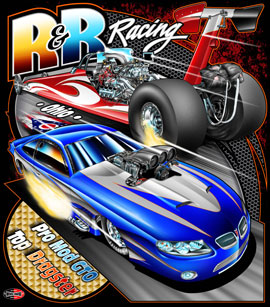 NEW!! R & R Pro Modified Top Dragster Team Drag Racing T Shirts