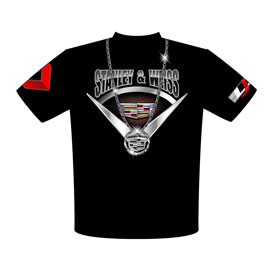 NEW!! Stanley & Weiss - John Stanley Cadillac CTS-V PDRA Pro Extreme Pro Modified Big Pimpin Version Drag Racing Crew Shirts Front View