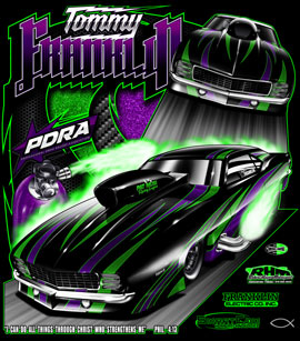 NEW!! Tommy Franlkin PDRA Pro Nitrous Camaro Drag Racing T Shirts