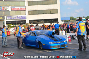 Anthony Paone At PDRA wearing Wicked Grafixx Custom Drag Racing Crew Shirts in Top Sportsman
