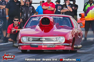 Ed Burnley At PDRA wearing Wicked Grafixx Custom Drag Racing Crew Shirts in Pro Nitrous