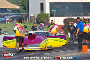 George Williams At PDRA wearing Wicked Grafixx Custom Drag Racing Crew Shirts in Pro Nitrous