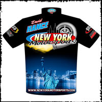 NEW!! Dave Hance New York Motorsports Pro Modified Drag Racing Crew Shirts Back View