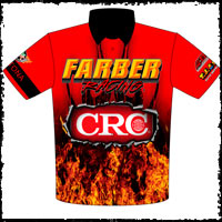 NEW!! Returning Customer Pete Farber ADRL / NHRA CRC Daytona Pro Modified Drag Racing Crew Shirts Front View
