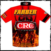 NEW!! Returning Customer Pete Farber ADRL / NHRA CRC Daytona Pro Modified Drag Racing Crew Shirts Back View
