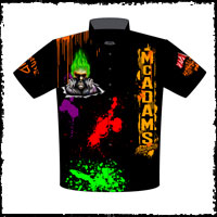 NEW!! Mac McAdams Pro Boost Pro Modified Supercharged Leigon Of Doom Corvette Drag Racing Team / Crew Shirts Front View