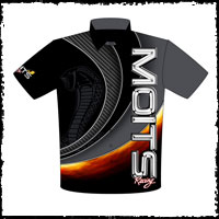 NEW!! Paul Mouhayet Moits Pro Modified Drag Racing Team Crew / Team Shirts Front View