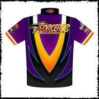 NEW!! Scorcerer Motorsports Fredy Scriba Corvette Pro Modified Drag Racing Team / Crew Shirts Back View