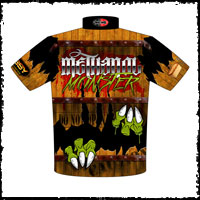 NEW!! Methanol Monster NHRA Top Alcohol Funny Car Drag Racing Crew / Team Shirts Back View