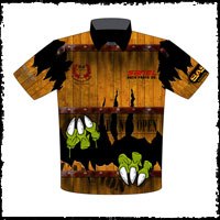 NEW!! Methanol Monster NHRA Top Alcohol Funny Car Drag Racing Crew / Team Shirts Front View