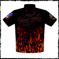 EXCLUSIVE Wicked Grafixx Team Wicked Wear Drag Racing Team / Crew Shirts Front View AVAILABLE In Our Wicked Grafixx Store
