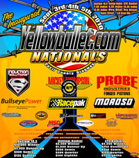 Yellow Bullet Outlaw Drag Racing Event Flyers