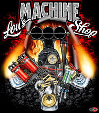NEW!! Lou's Machine Shop Custom Racing T Shirts