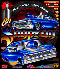 Bo Simpson Nitrous Nova Pro Mod Drag Racing T Shirt