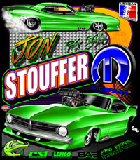 Jim Stouffer Supercharged Cuda Pro Mod Drag Racing T Shirts