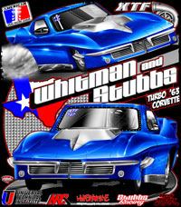 Whitman Stubbs 63 Corvette ADRL Extreme 10.5 Drag Racing T Shirts