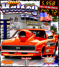 Jim Halsey Yellow Bullet Nitrous Camaro Pro Mod Drag Racing T Shirts