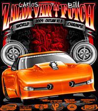 Carlos Zaldivar Outlaw 10.5 Twin Turbo Corvette Drag Racing T Shirts