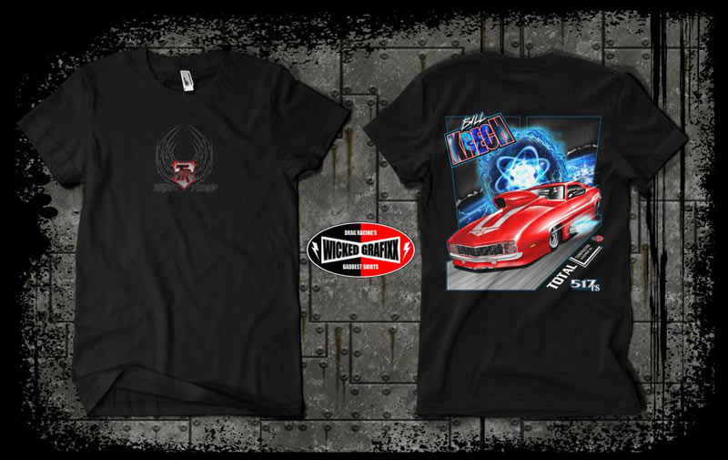 wicked grafixx custom drag racing t shirts and crew / pit shirts for all drag racing truck and tractor pulling