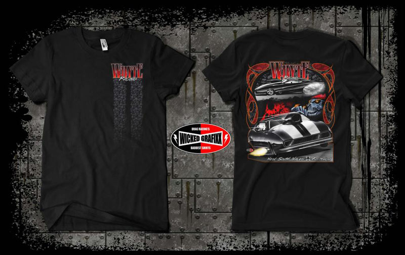 wicked grafixx custom drag racing t shirts and crew / pit shirts for all drag racing truck and tractor pulling