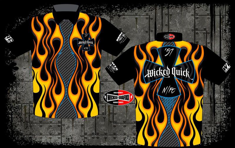 wicked grafixx custom drag racing t shirts and crew / pit shirts for all drag racing truck and tractor pulling