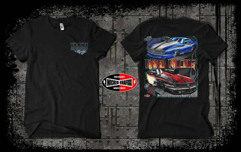 wicked grafixx custom drag racing t shirts and crew / pit shirts for all drag racing truck and tractor pulling