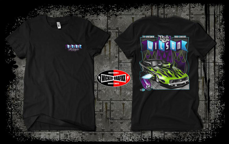 wicked grafixx custom drag racing t shirts and crew / pit shirts for all drag racing truck and tractor pulling